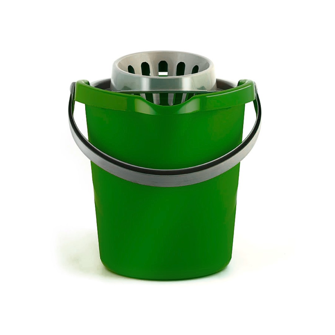 CUBO OVAL VERDE CON ESCURRIDOR